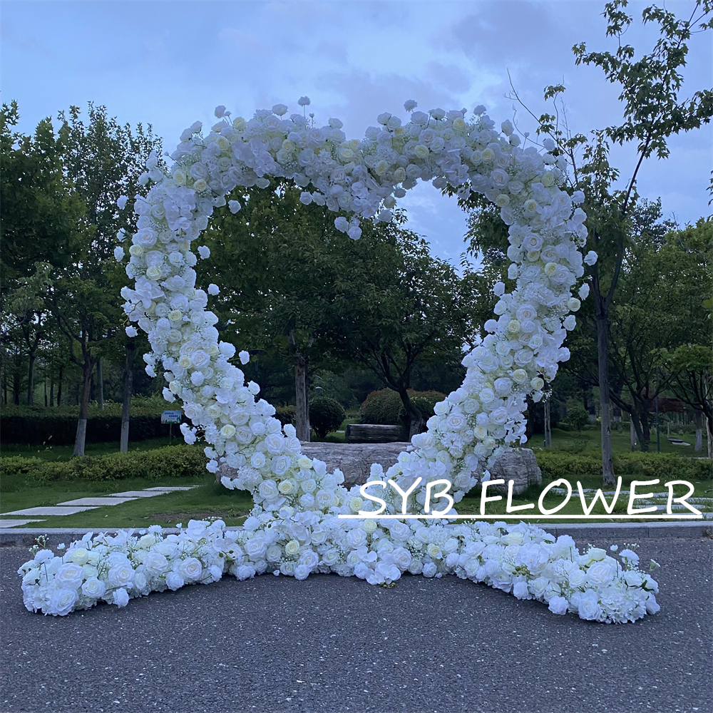 AC-066 Wholesale Customized Wedding Arch Silk Artificial Flower Gate Flower Arch Backdrop For Wedding Decoration With Free Shipping