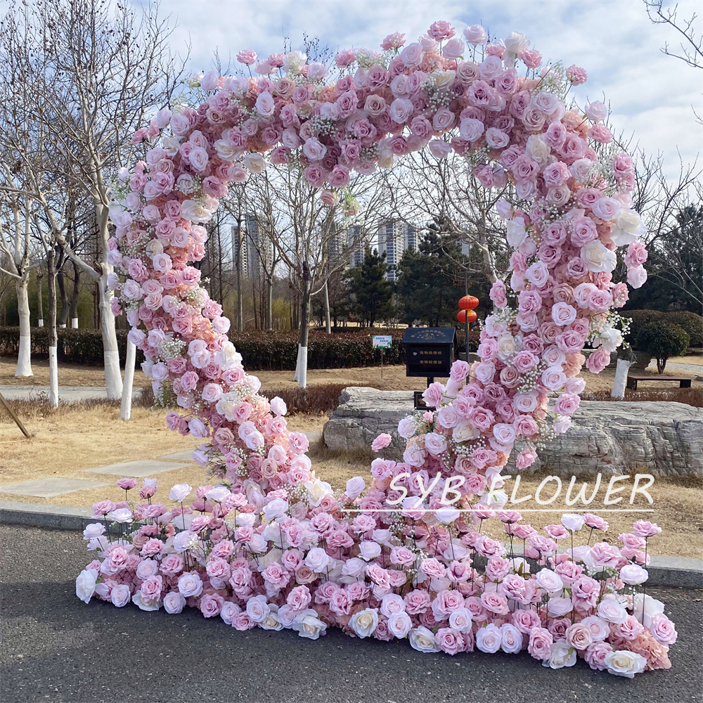 AC-065 Wholesale Customized Wedding Arch Silk Artificial Flower Gate Flower Arch Backdrop For Wedding Decoration With Free Shipping