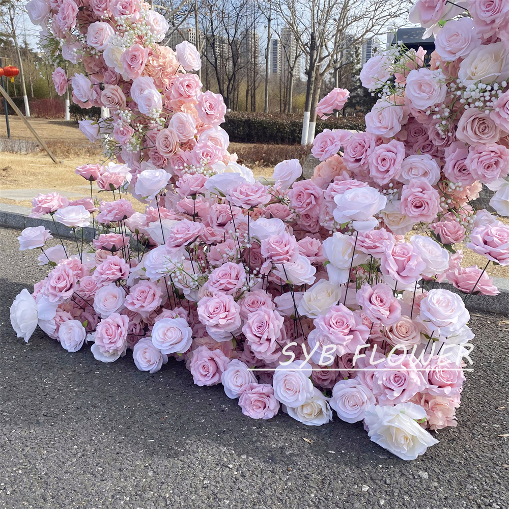 AC-065 Wholesale Customized Wedding Arch Silk Artificial Flower Gate Flower Arch Backdrop For Wedding Decoration With Free Shipping
