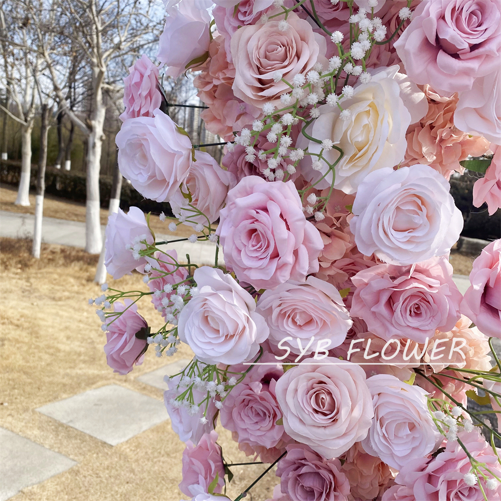 AC-065 Wholesale Customized Wedding Arch Silk Artificial Flower Gate Flower Arch Backdrop For Wedding Decoration With Free Shipping