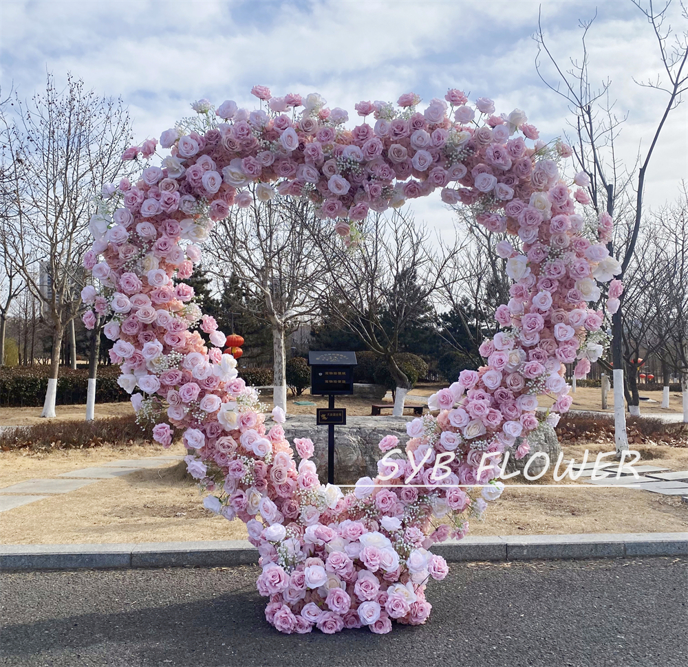AC-065 Wholesale Customized Wedding Arch Silk Artificial Flower Gate Flower Arch Backdrop For Wedding Decoration With Free Shipping