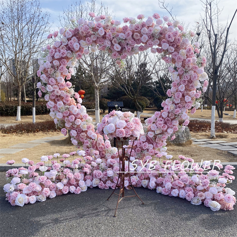 AC-065 Wholesale Customized Wedding Arch Silk Artificial Flower Gate Flower Arch Backdrop For Wedding Decoration With Free Shipping
