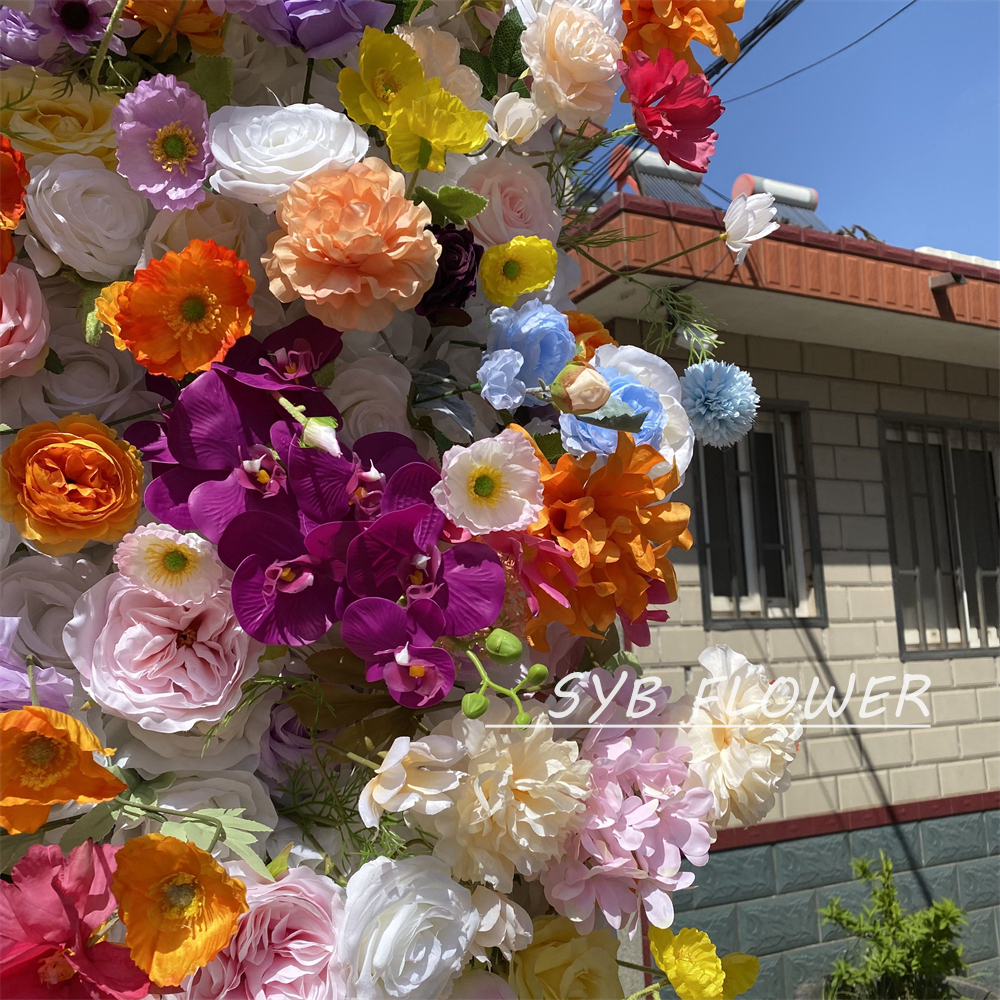 AC-070 Customized Wedding Arch Silk Artificial Flowers Gate Flowers Wedding Arch Backdrop For Wedding Entrance Decoration