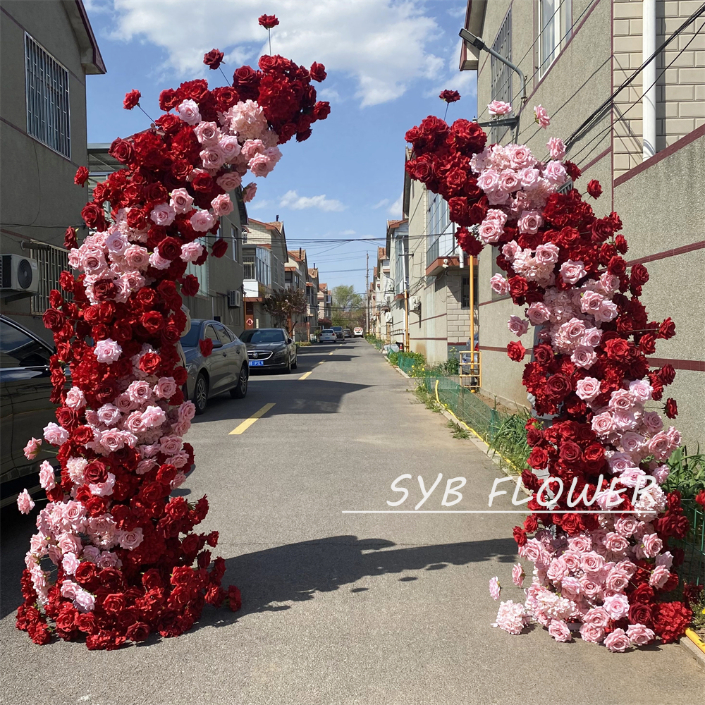 AC-072 Customized Wedding Arch Silk Artificial Flowers Gate Flowers Wedding Arch Backdrop For Wedding Entrance Decoration