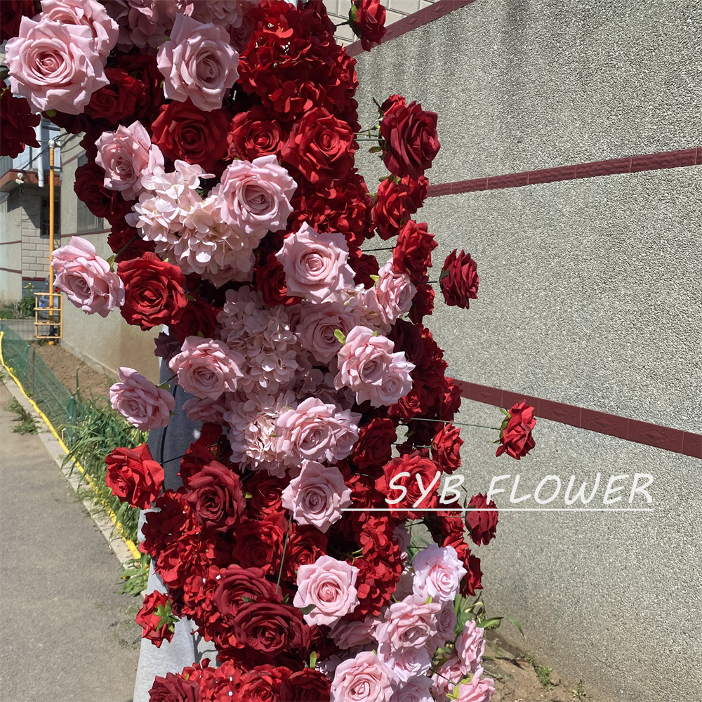 AC-072 Customized Wedding Arch Silk Artificial Flowers Gate Flowers Wedding Arch Backdrop For Wedding Entrance Decoration