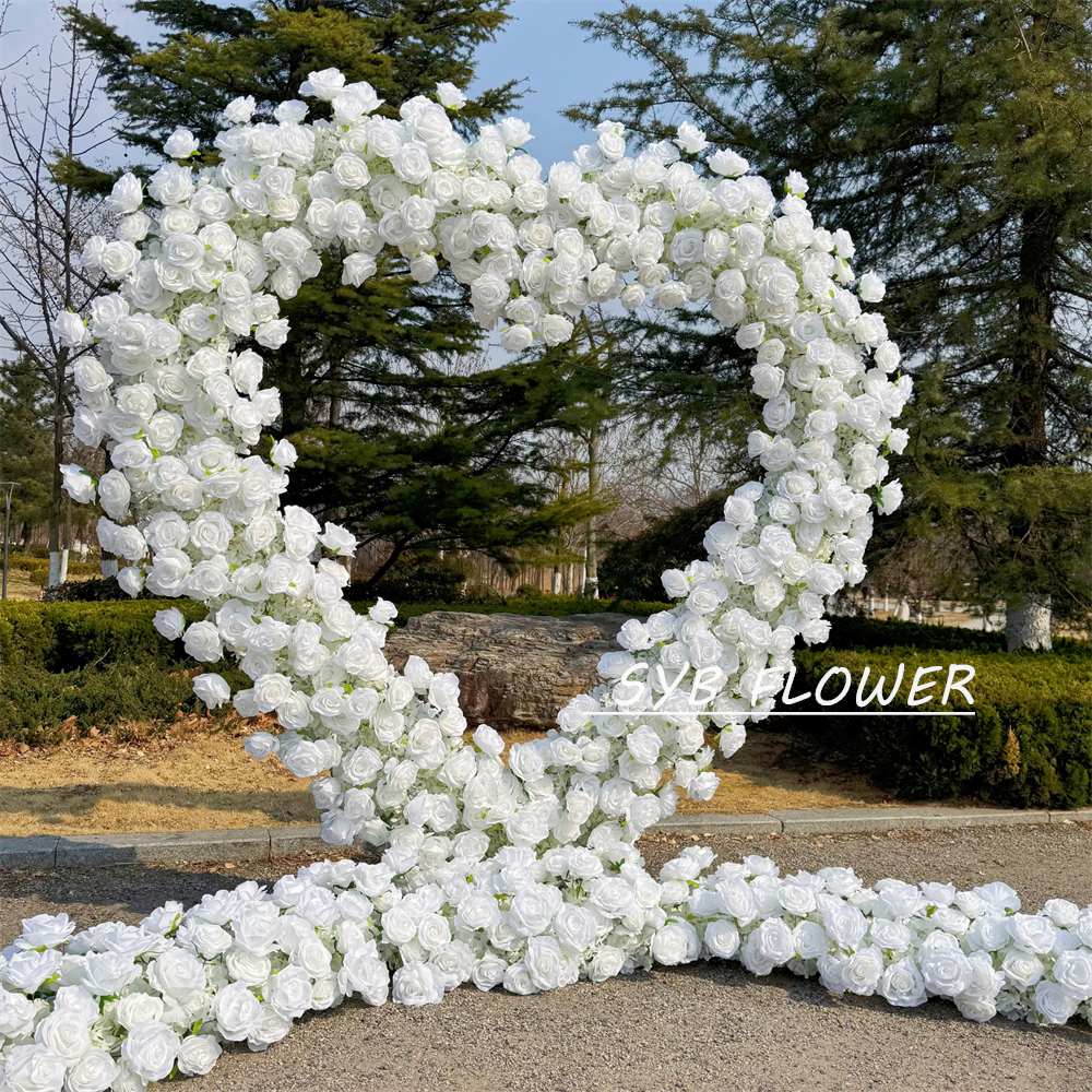 AC-075-2 Customized Wedding Arch Silk Artificial Flowers Gate Flowers Wedding Arch Backdrop For Wedding Entrance Decoration