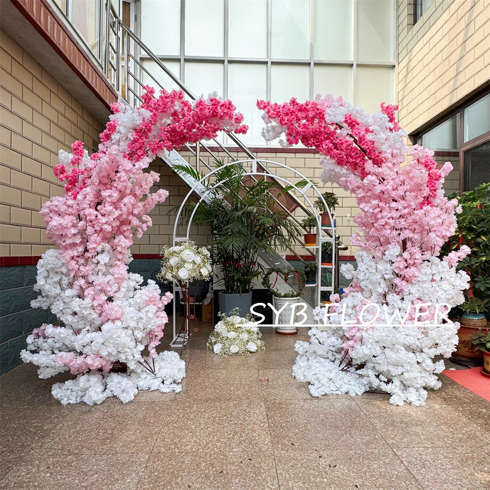 AC-071 Customized Wedding Arch Silk Artificial Flowers Gate Flowers Wedding Arch Backdrop For Wedding Entrance Decoration