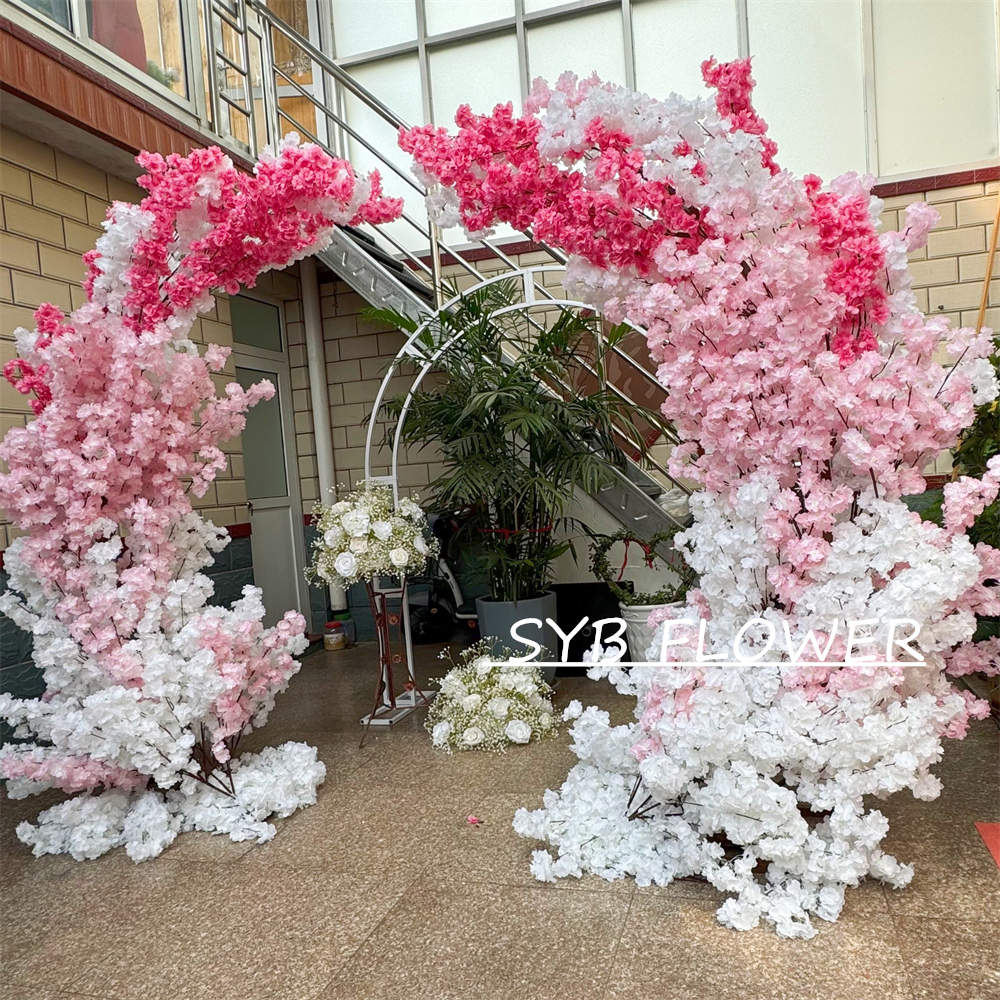 AC-071 Customized Wedding Arch Silk Artificial Flowers Gate Flowers Wedding Arch Backdrop For Wedding Entrance Decoration