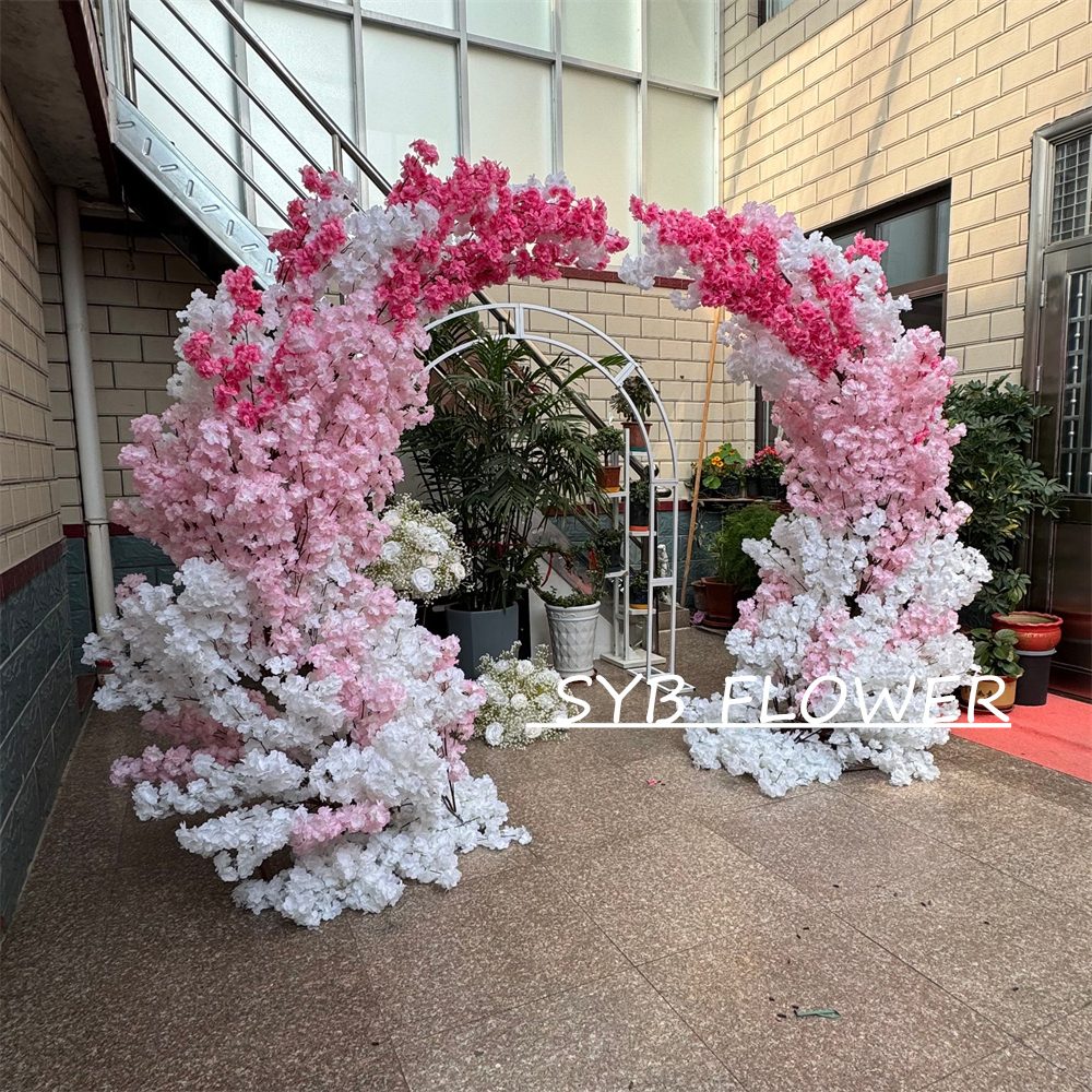 AC-071 Customized Wedding Arch Silk Artificial Flowers Gate Flowers Wedding Arch Backdrop For Wedding Entrance Decoration