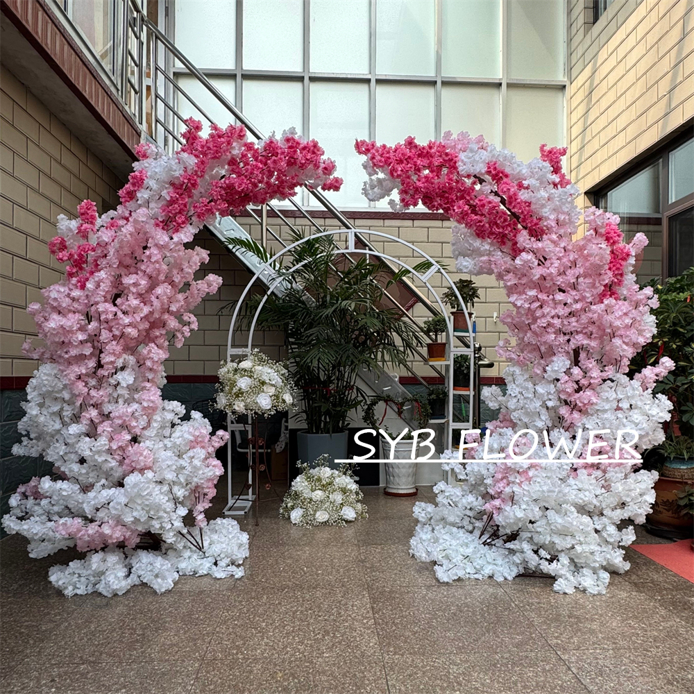 AC-071 Customized Wedding Arch Silk Artificial Flowers Gate Flowers Wedding Arch Backdrop For Wedding Entrance Decoration
