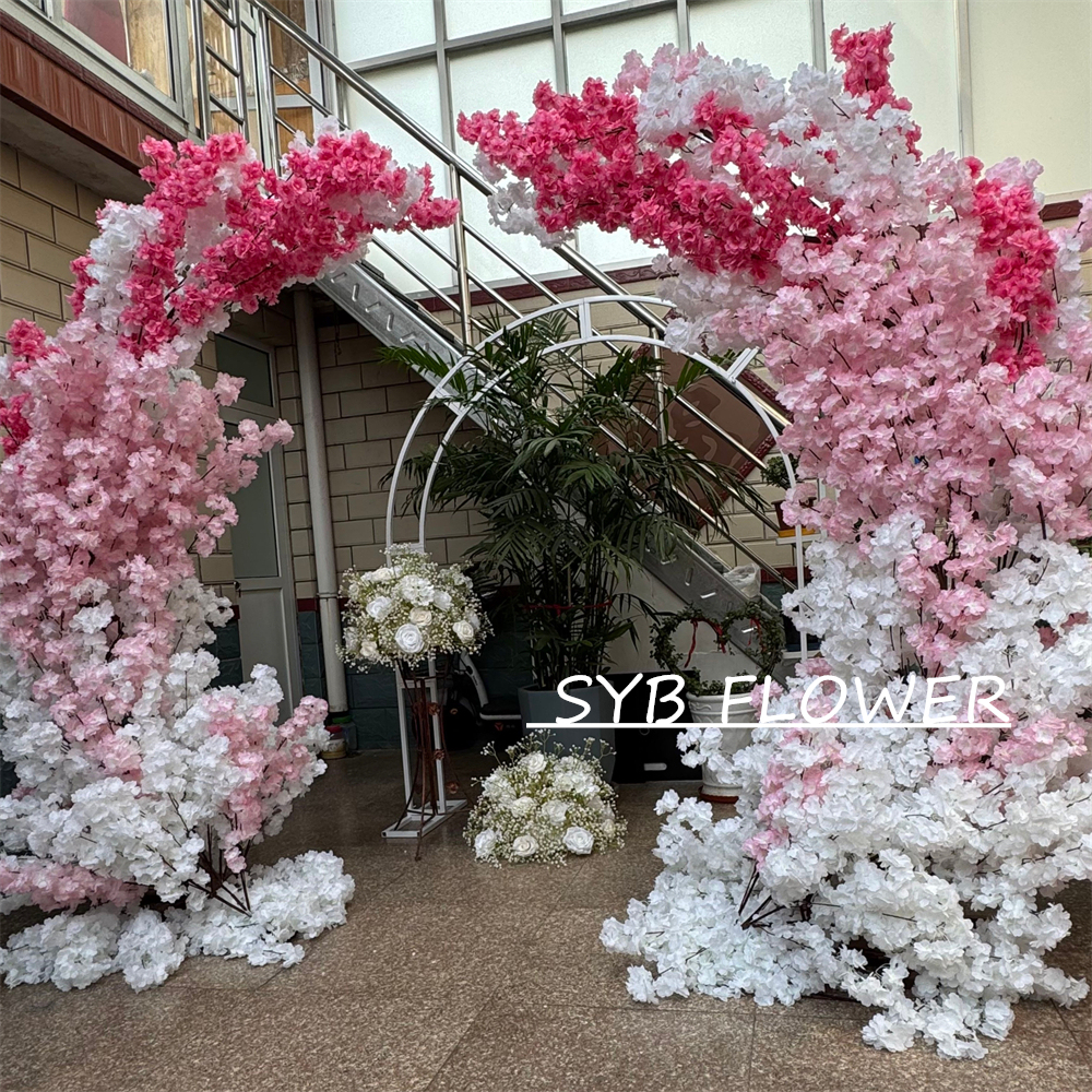 AC-071 Customized Wedding Arch Silk Artificial Flowers Gate Flowers Wedding Arch Backdrop For Wedding Entrance Decoration