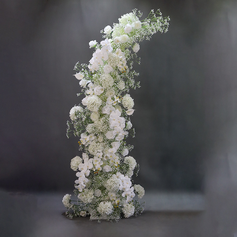 AC-077 Customized Wedding Arch Silk Artificial Flowers Gate Flowers Wedding Arch Backdrop For Wedding Entrance Decoration