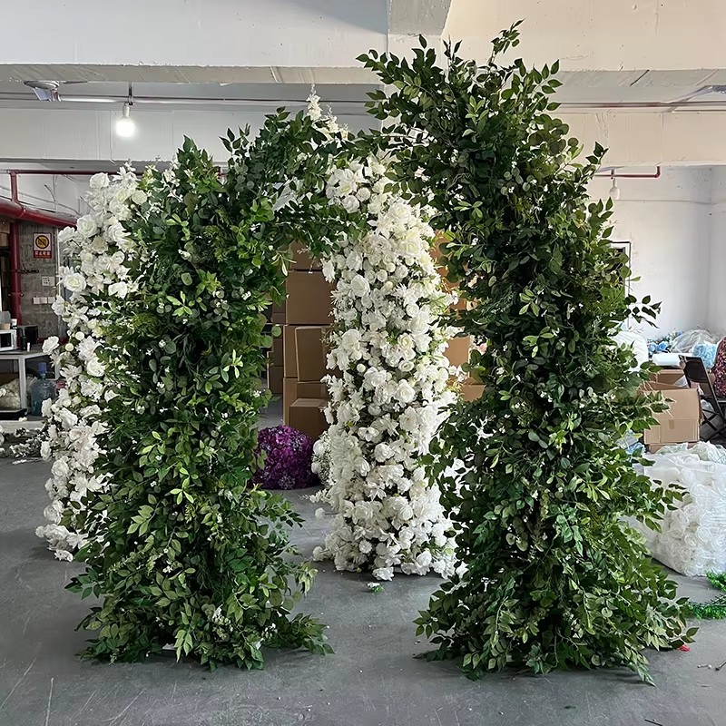 AC-068 Customized Wedding Arch Silk Artificial Flowers Gate Flowers Wedding Arch Backdrop For Wedding Entrance Decoration