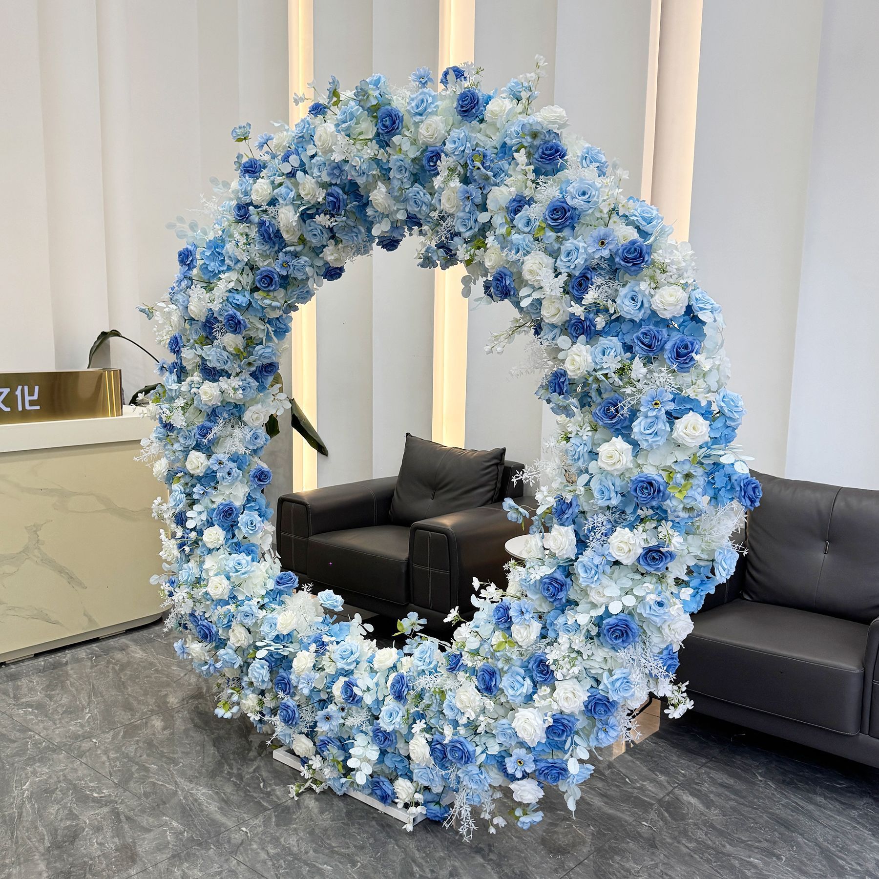 AC-080 Customized Wedding Arch Silk Artificial Flowers Gate Flowers Wedding Arch Backdrop For Wedding Entrance Decoration
