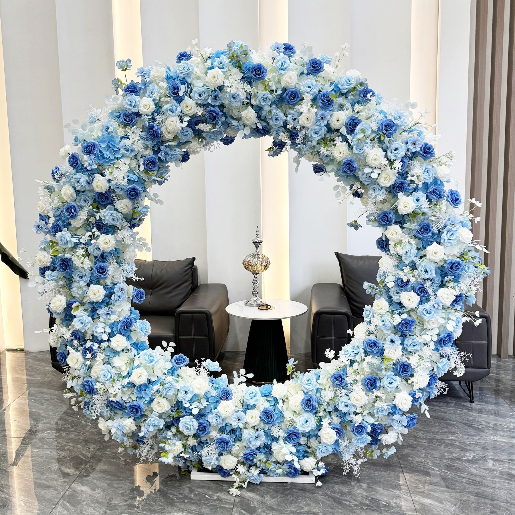 AC-080 Customized Wedding Arch Silk Artificial Flowers Gate Flowers Wedding Arch Backdrop For Wedding Entrance Decoration