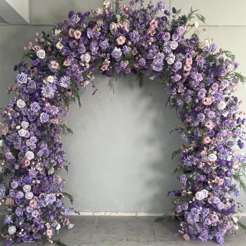 AC-083 Customized Wedding Arch Silk Artificial Flowers Gate Flowers Wedding Arch Backdrop For Wedding Entrance Decoration