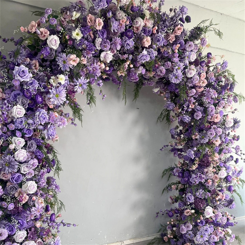AC-083 Customized Wedding Arch Silk Artificial Flowers Gate Flowers Wedding Arch Backdrop For Wedding Entrance Decoration