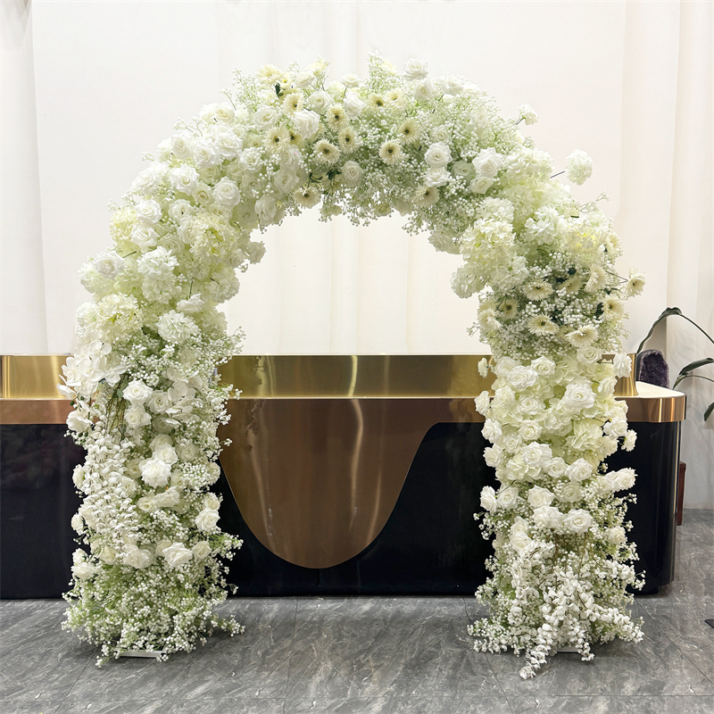 AC-081 Customized Wedding Arch Silk Artificial Flowers Gate Flowers Wedding Arch Backdrop For Wedding Entrance Decoration