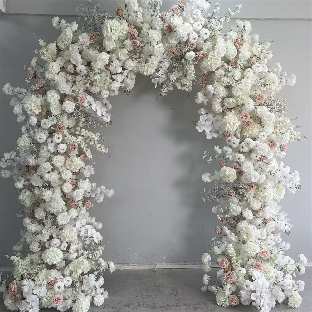 AC-084 Customized Wedding Arch Silk Artificial Flowers Gate Flowers Wedding Arch Backdrop For Wedding Entrance Decoration
