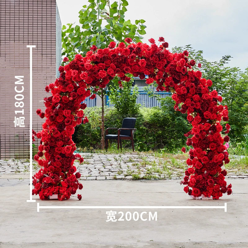 AC-082 Customized Wedding Arch Silk Artificial Flowers Gate Flowers Wedding Arch Backdrop For Wedding Entrance Decoration