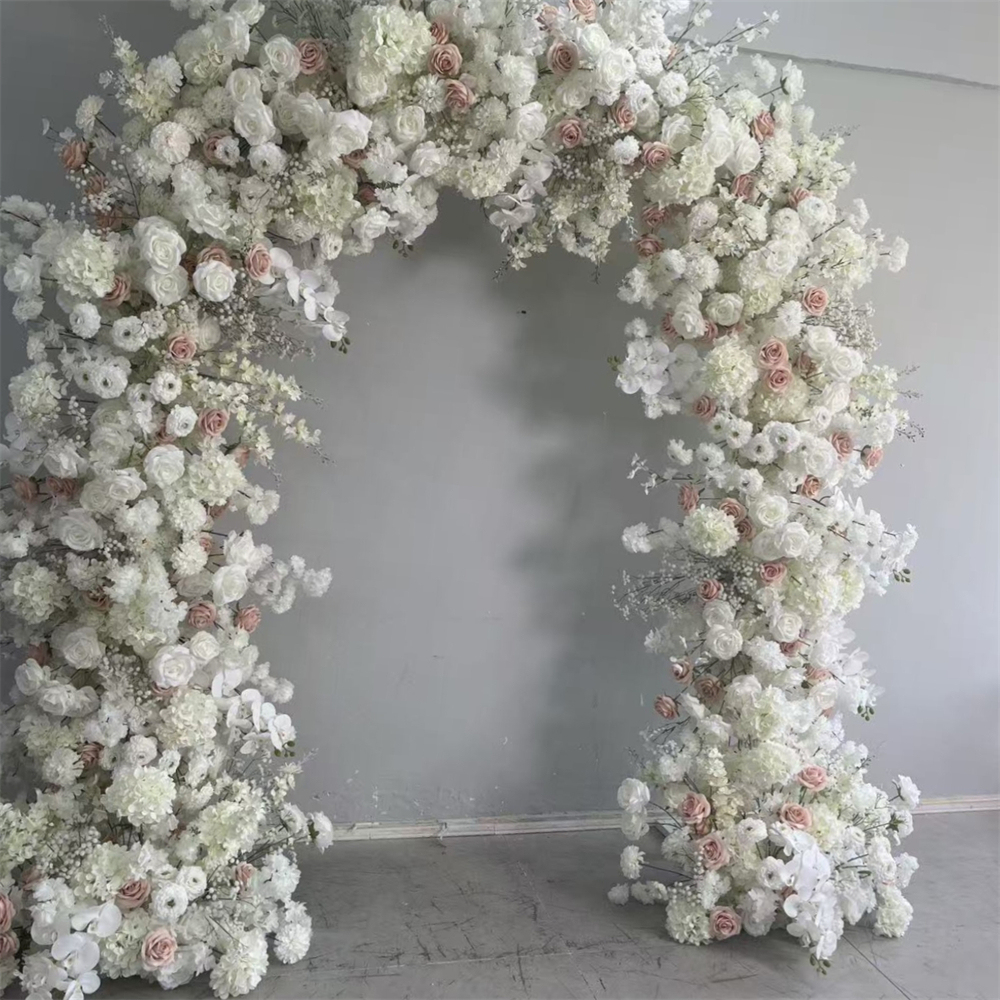 AC-084 Customized Wedding Arch Silk Artificial Flowers Gate Flowers Wedding Arch Backdrop For Wedding Entrance Decoration