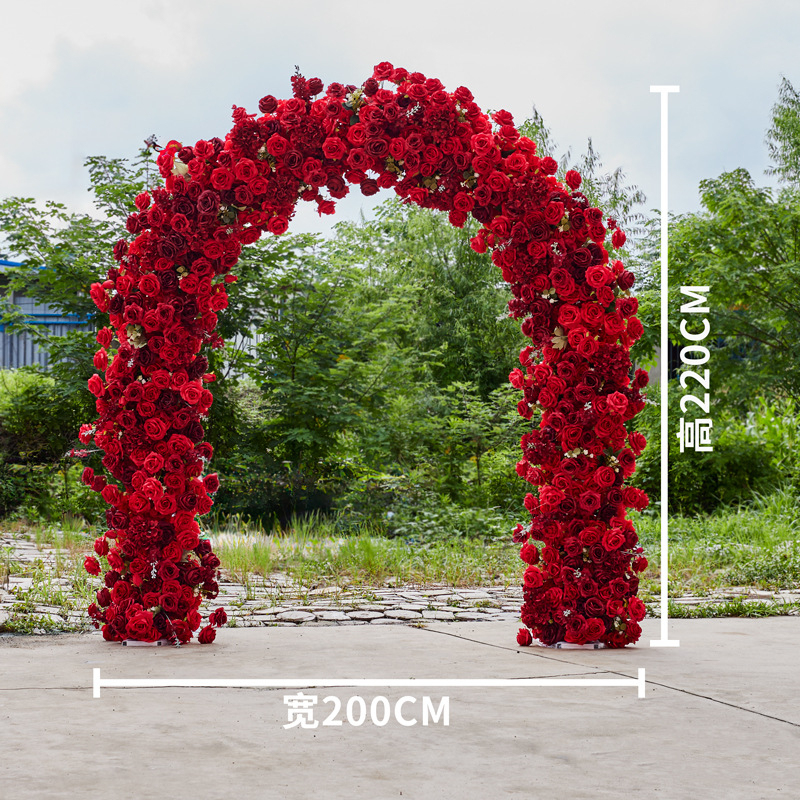 AC-082 Customized Wedding Arch Silk Artificial Flowers Gate Flowers Wedding Arch Backdrop For Wedding Entrance Decoration