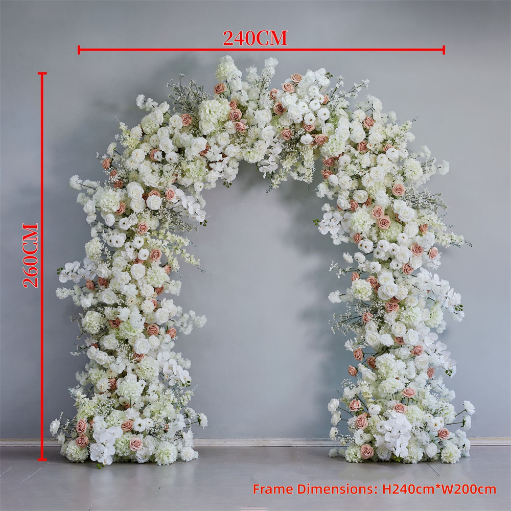 AC-084 Customized Wedding Arch Silk Artificial Flowers Gate Flowers Wedding Arch Backdrop For Wedding Entrance Decoration