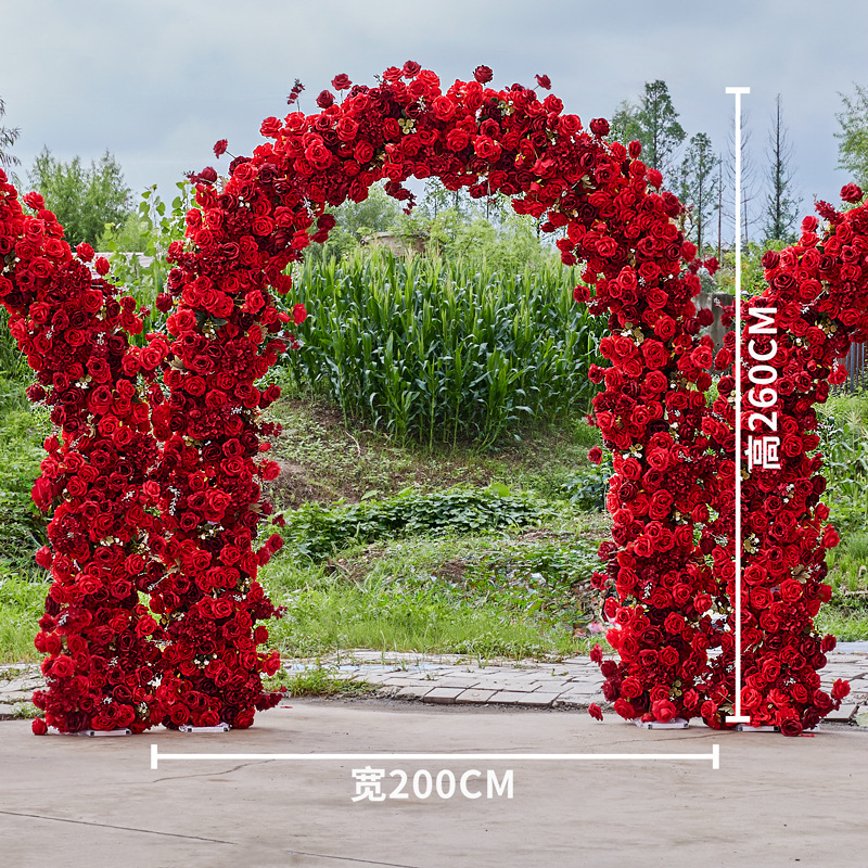 AC-082 Customized Wedding Arch Silk Artificial Flowers Gate Flowers Wedding Arch Backdrop For Wedding Entrance Decoration