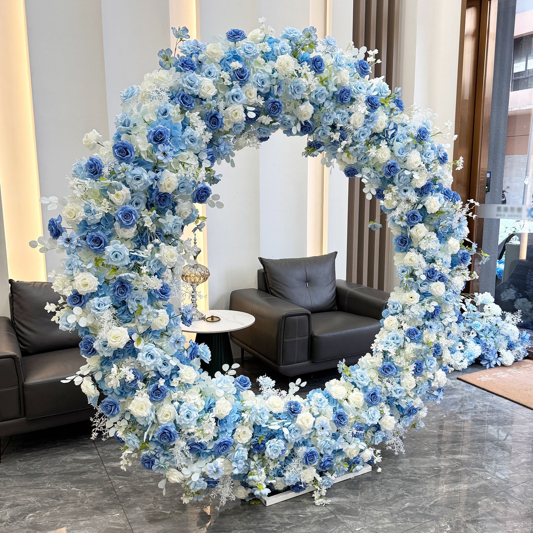 AC-080 Customized Wedding Arch Silk Artificial Flowers Gate Flowers Wedding Arch Backdrop For Wedding Entrance Decoration