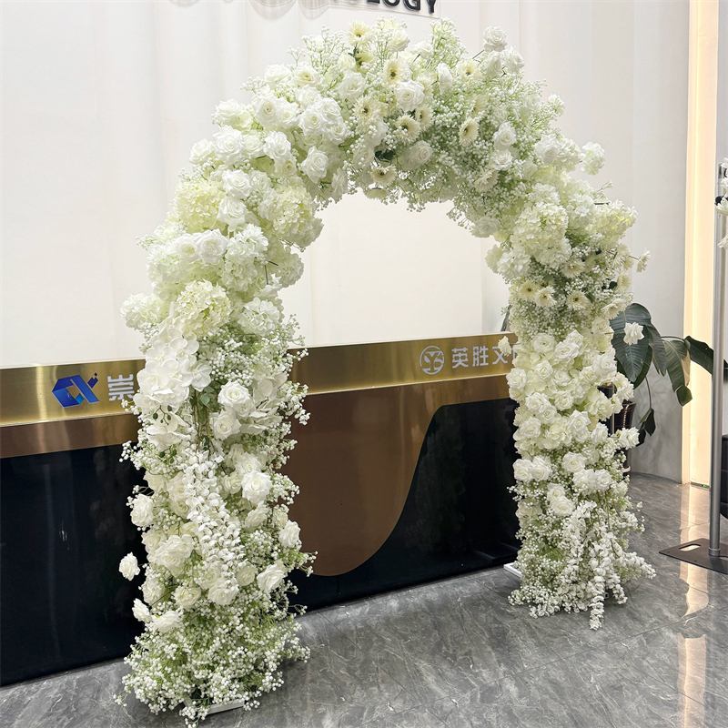 AC-081 Customized Wedding Arch Silk Artificial Flowers Gate Flowers Wedding Arch Backdrop For Wedding Entrance Decoration