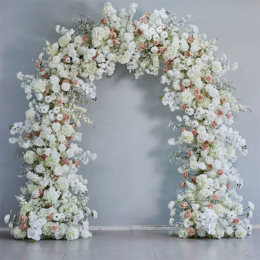 AC-084 Customized Wedding Arch Silk Artificial Flowers Gate Flowers Wedding Arch Backdrop For Wedding Entrance Decoration
