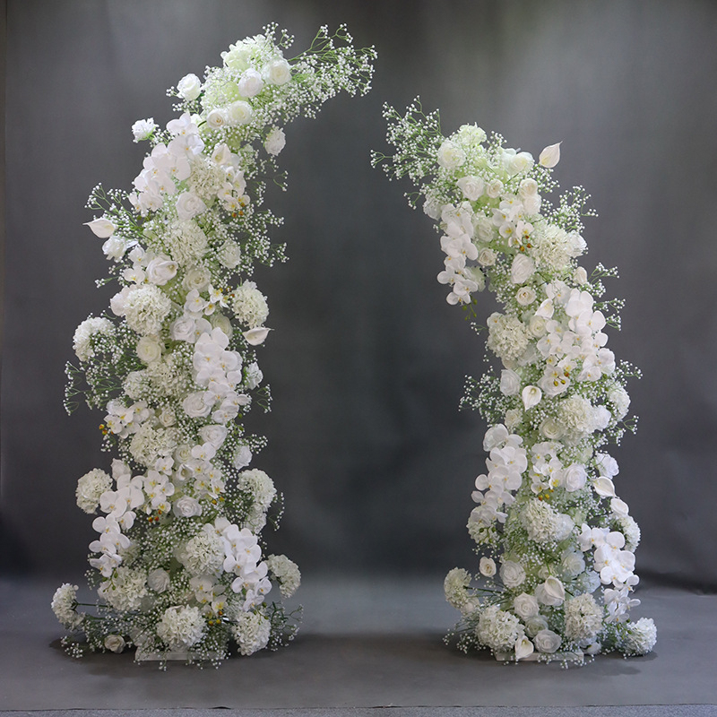 AC-077 Customized Wedding Arch Silk Artificial Flowers Gate Flowers Wedding Arch Backdrop For Wedding Entrance Decoration