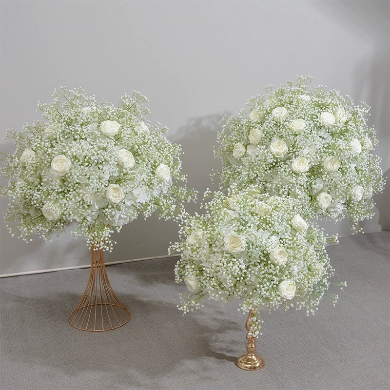 CP-052 Customized Babysbreath Wedding flower ball Silk Artificial Flowers Gate Wedding flower ball Backdrop For Wedding Decoration
