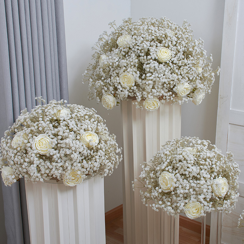 CP-044 Customized Babysbreath Wedding flower ball Silk Artificial Flowers Gate Wedding flower ball Backdrop For Wedding Decoration