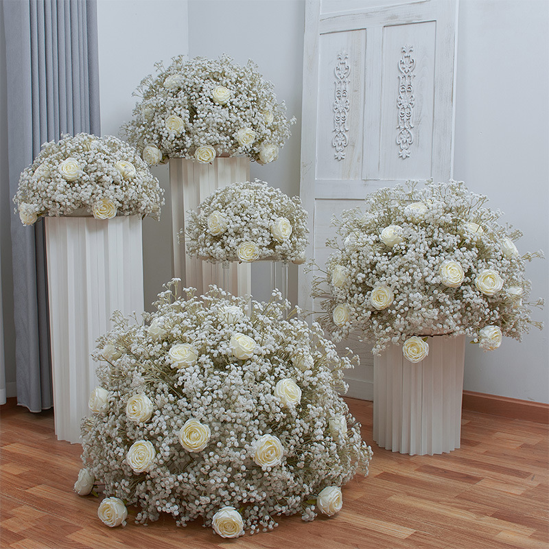 CP-044 Customized Babysbreath Wedding flower ball Silk Artificial Flowers Gate Wedding flower ball Backdrop For Wedding Decoration