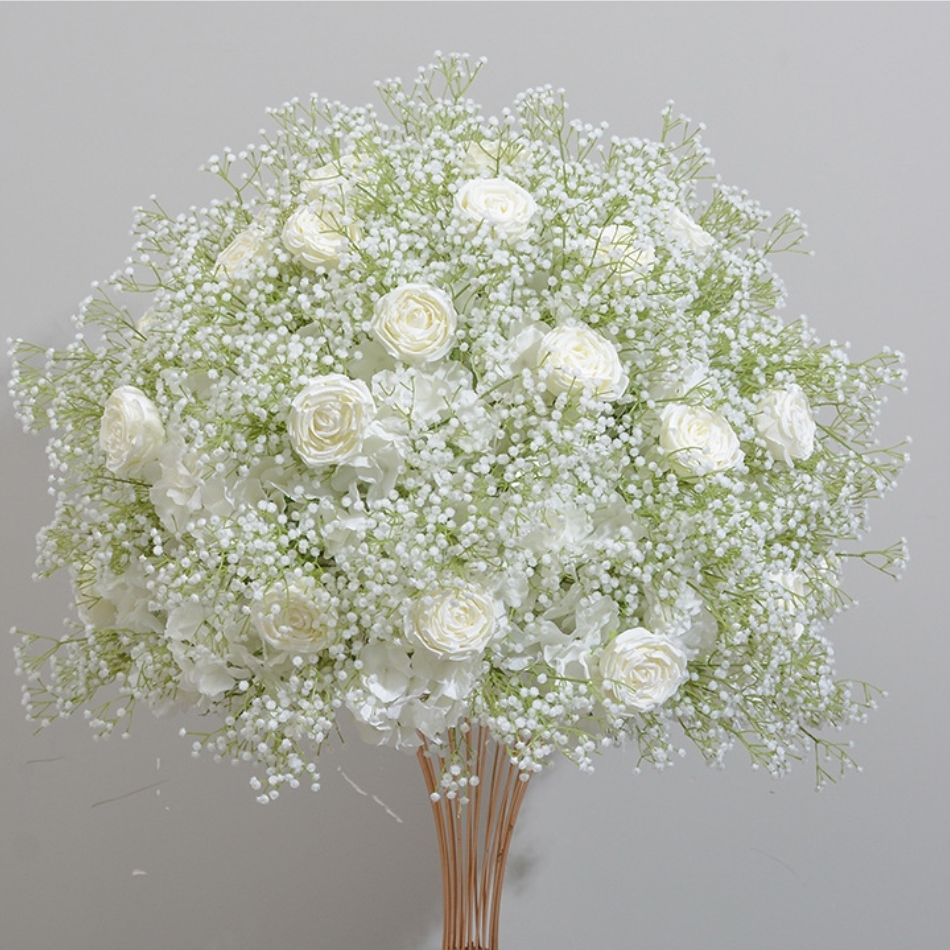 CP-052 Customized Babysbreath Wedding flower ball Silk Artificial Flowers Gate Wedding flower ball Backdrop For Wedding Decoration