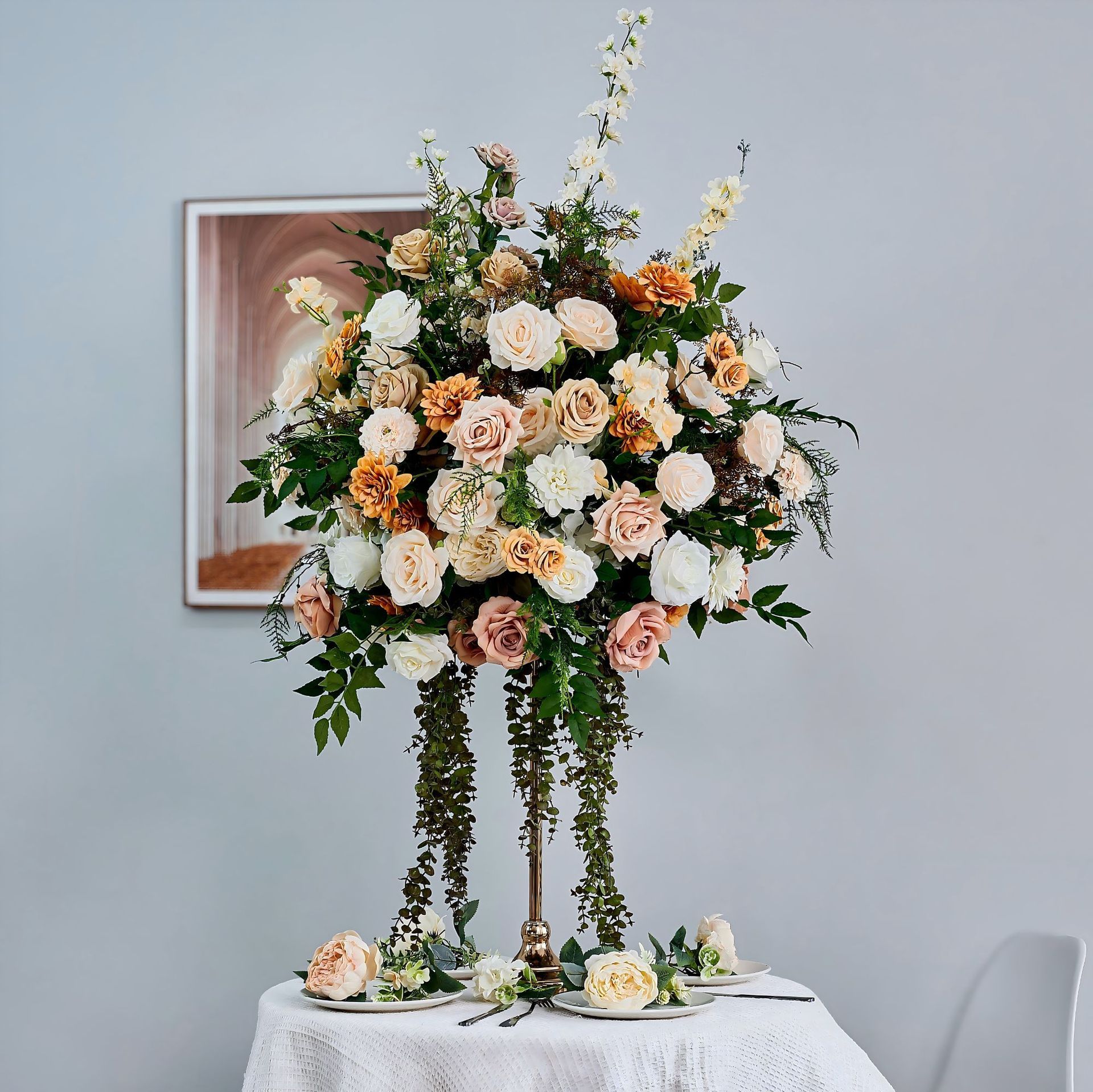 CP-068 Customized Wedding flower ball Silk Artificial Flowers Gate Wedding flower ball Backdrop For Wedding Decoration