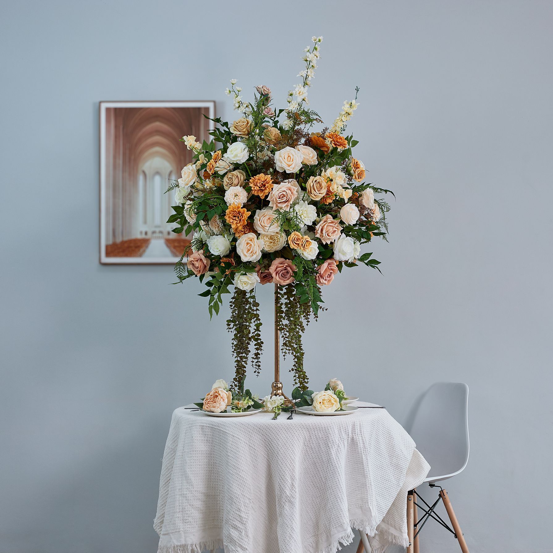 CP-068 Customized Wedding flower ball Silk Artificial Flowers Gate Wedding flower ball Backdrop For Wedding Decoration