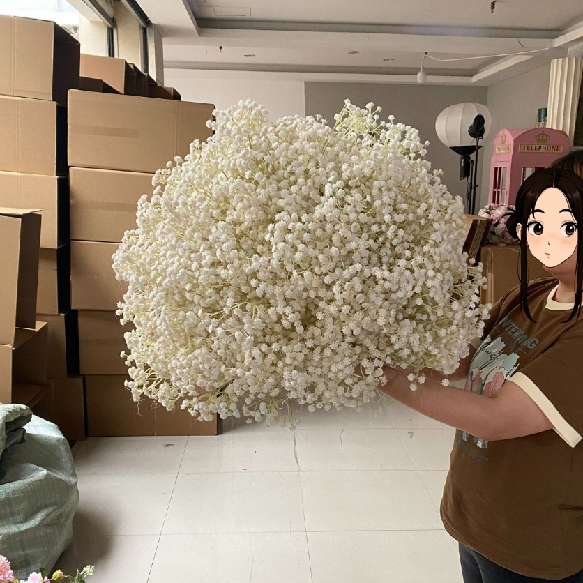 CP-057 Customized Babysbreath Wedding flower ball Silk Artificial Flowers Gate Wedding flower ball Backdrop For Wedding Decoration