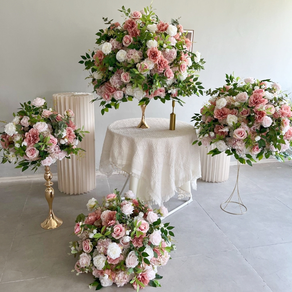 CP-071 Customized Wedding flower ball Silk Artificial Flowers Gate Wedding flower ball Backdrop For Wedding Decoration