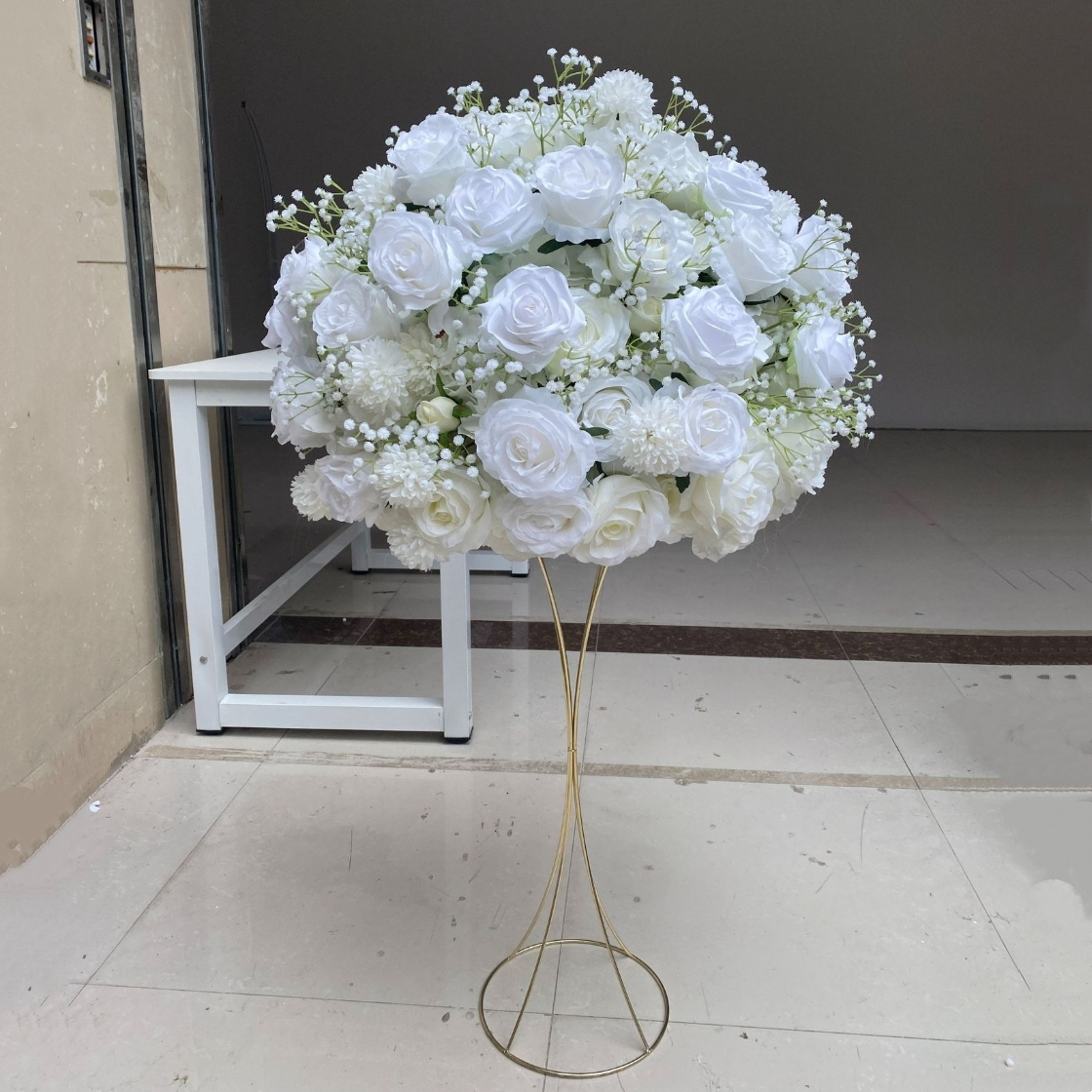 CP-083 Customized Wedding flower ball Silk Artificial Flowers Gate Wedding flower ball Backdrop For Wedding Entrance Decoration