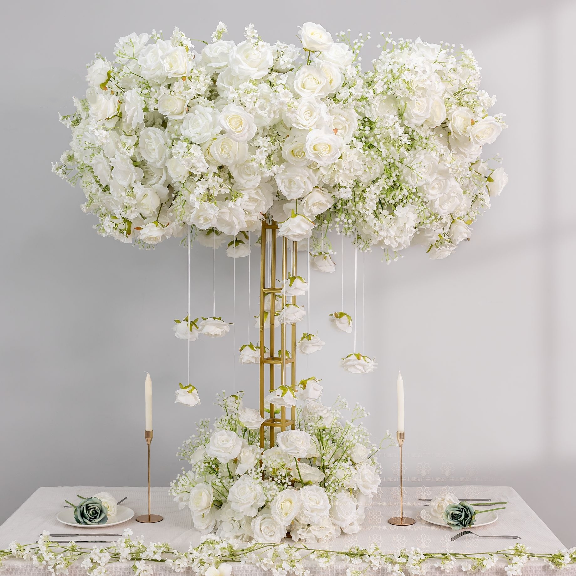 CP-088 Wedding Table Centerpiece Rose Flower ball Wedding Flowers Wedding Arrangement Decoration Customized Flower Ball Table Runner