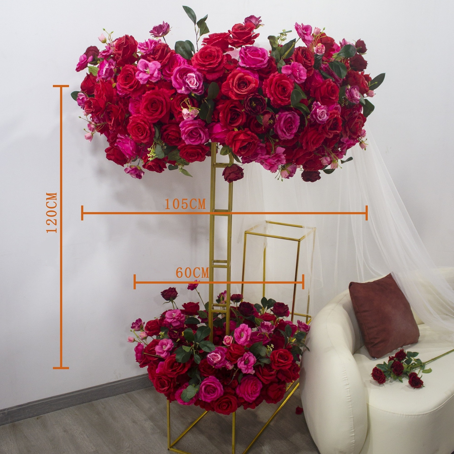 CP-094 Wedding Table Centerpiece Rose Flower ball Wedding Flowers Wedding Arrangement Decoration Customized Flower Ball Table Runner