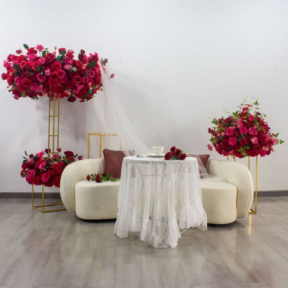 CP-094 Wedding Table Centerpiece Rose Flower ball Wedding Flowers Wedding Arrangement Decoration Customized Flower Ball Table Runner