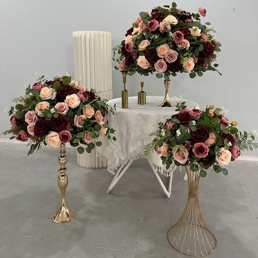 RN-040 Wedding Table Centerpiece Rose Flower ball Wedding Flowers Wedding Arrangement Decoration Customized Flower Ball Table Runner