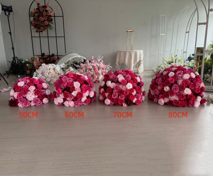 RN-033 Wedding Table Centerpiece Rose Flower ball Wedding Flowers Wedding Arrangement Decoration Customized Flower Ball Table Runner