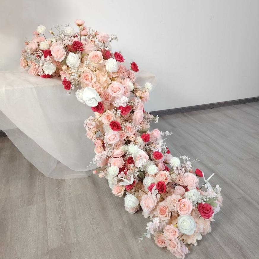 RN-036 Wedding Table Centerpiece Rose Flower ball Wedding Flowers Wedding Arrangement Decoration Customized Flower Ball Table Runner