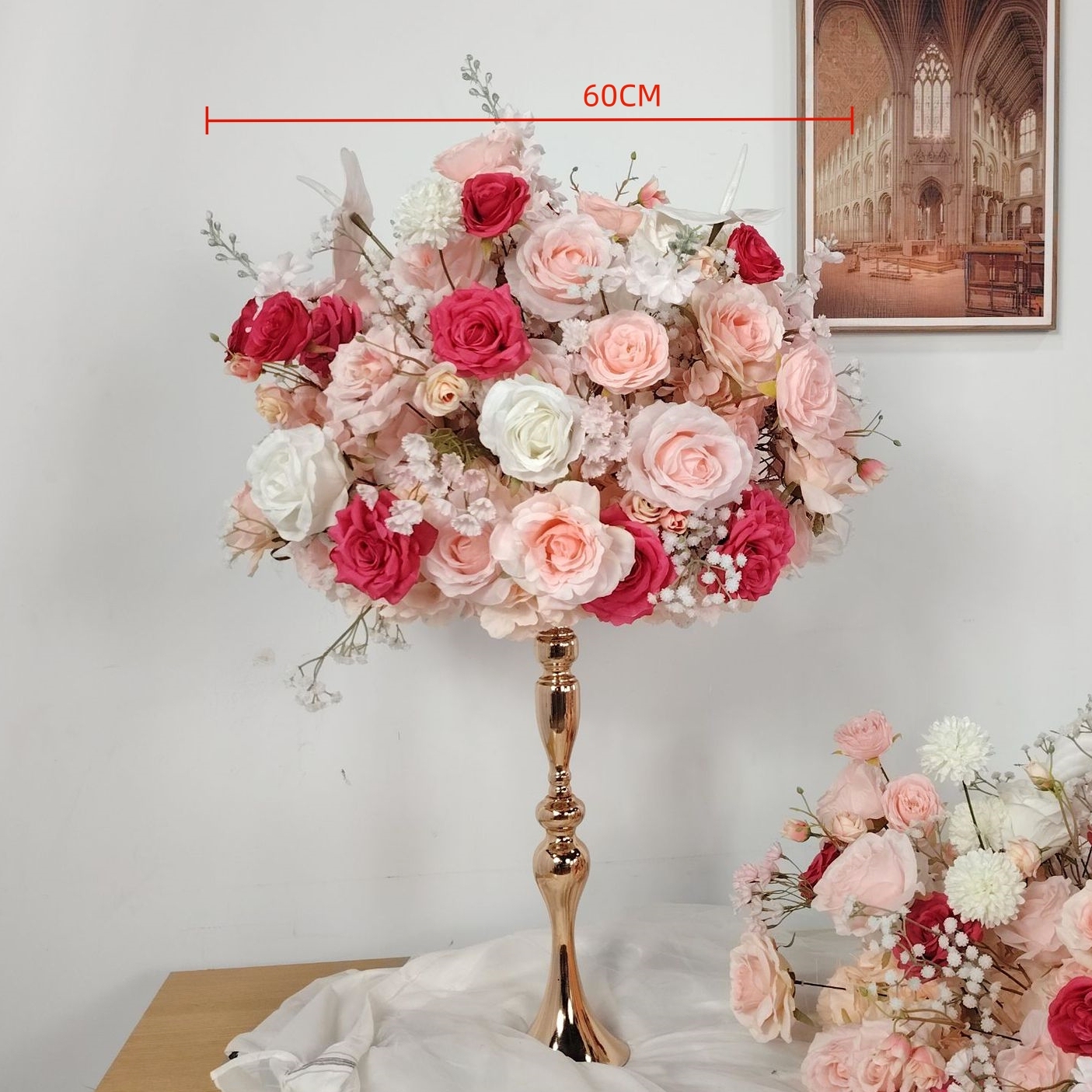 RN-036 Wedding Table Centerpiece Rose Flower ball Wedding Flowers Wedding Arrangement Decoration Customized Flower Ball Table Runner