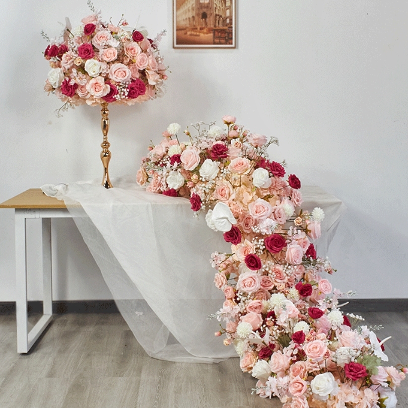 RN-036 Wedding Table Centerpiece Rose Flower ball Wedding Flowers Wedding Arrangement Decoration Customized Flower Ball Table Runner