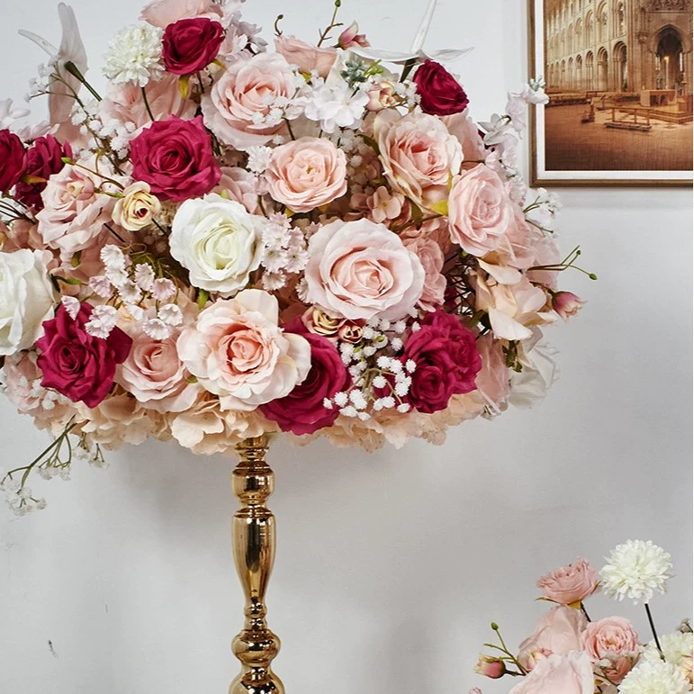 RN-036 Wedding Table Centerpiece Rose Flower ball Wedding Flowers Wedding Arrangement Decoration Customized Flower Ball Table Runner